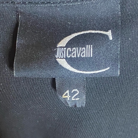 Roberto Cavalli Black Cotton Blend Ruffle Detail Jacket - Picture 3 of 3